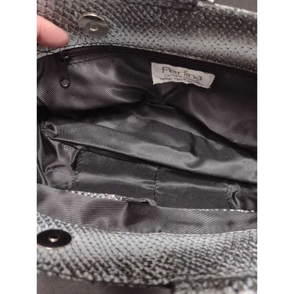 Perlina black, gray and white handbag